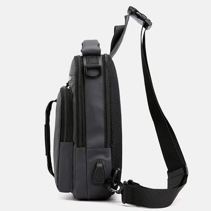 Cyflymder Men's Shoulder Bag Sling Chest Pack USB Charging Sports Crossbody Handbag Travel Knapsack Male Chestbags Mochila