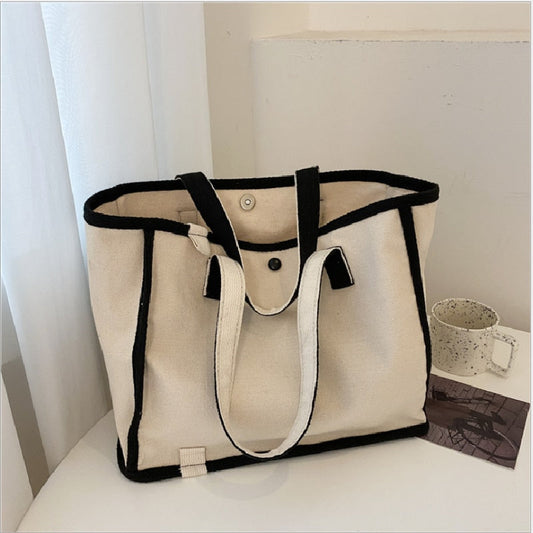 Realaiot Female Canvas Bag Student Sweet Hit Color Patchwork Shoulder Bag Casual High Capacity Shopper Tote Bags For Women Сумка Женская