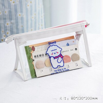 Realaiot Cute Bear Animal Transparent Pencil Case For Office Large Capacity Pencil Bag Material Escolar Kawaii Stationery School Supplies