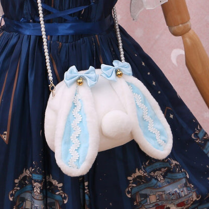 Realaiot Cute Kawaii Plush Messenger Bag Sweet Lolita Soft Girl Furry Shoulder Bag Handbag Cosplay Japanese Kawaii JK Dolls Bags