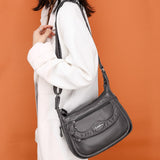 Realaiot Fashion Women Shoulder Bag Pu Leather Crossbody Bag High Quality Messenger Bag Grey Female's Handbag Designer Totes Soft Purse