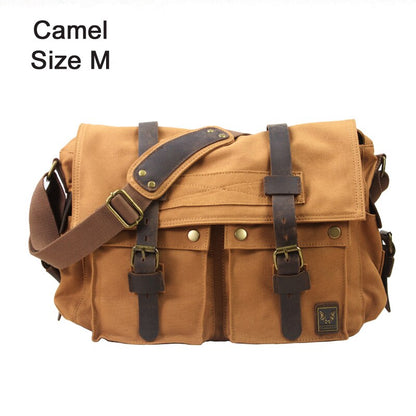 Cyflymder Military Canvas + Genuine leather Men Messenger Bag Canvas Shoulder Bag men Crossbody Bag Casual Bag