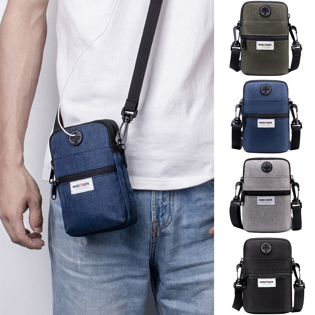 Cyflymder Male Bag Men's Satchel High Quality Men Diagonal Mini Crossbody Bags Shoulder Multi-Function Mobile Phone Bag Outdoor Sports Bag