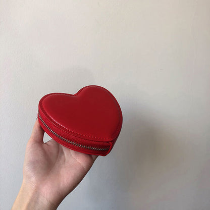 Realaiot Fashion Heart Shaped Mini Money Purse Women Handbag Top-handle Bag Female Clutch Purse Ladies Street Party Wristlet Valentines Day