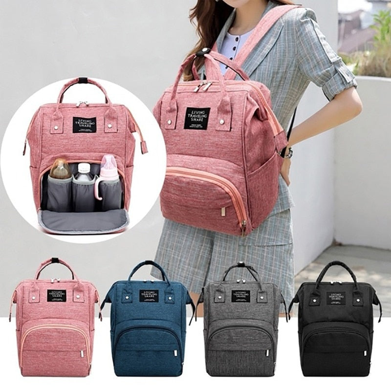 Realaiot Large Capacity Waterproof Casual Laptop Bag Milk Bottle Bag Baby Nappy Bag Diaper Bag Mummy Daddy Backpack