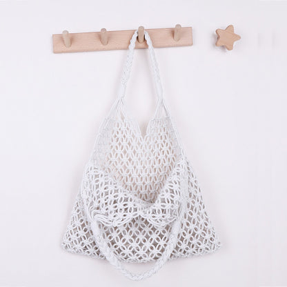 Realaiot Casual Rattan Women Handbags Wicker Woven Hollow Shoulder Bags Purses Summer Beach Basket Straw Bag Large Capacity Tote Bag