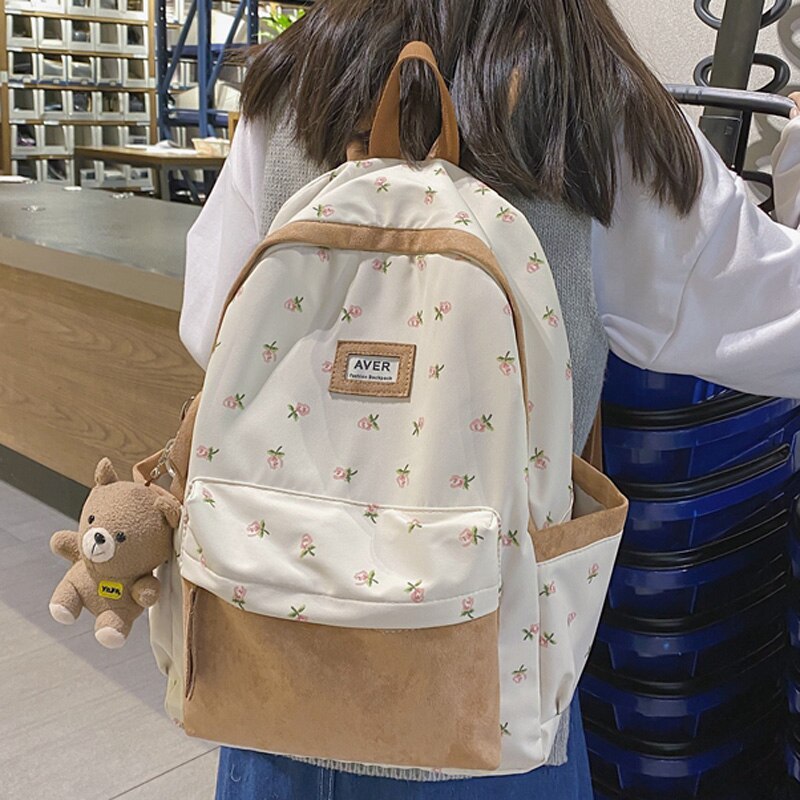 Cyflymder Nylon Backpack for Women Large Capacity Backapck New Student Travel Rucksack Teenage Girls School Bag for Kids Cute Bookbag