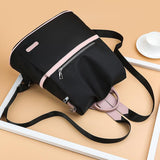 Realaiot Casual Oxford Backpack Women Black Waterproof Nylon School Bags For Teenage Girls High Quality Fashion Travel Tote Packbag