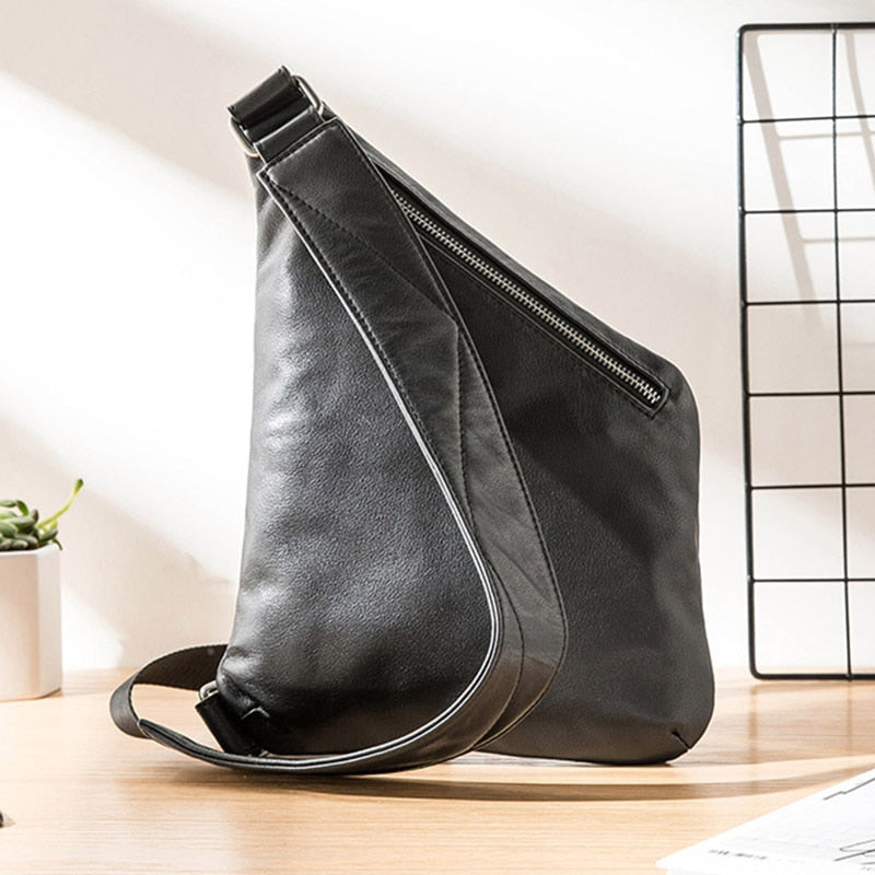 Cyflymder Leather shoulder bag, men's slant bag, men's fashion bag, trend chest bag, casual men's bag