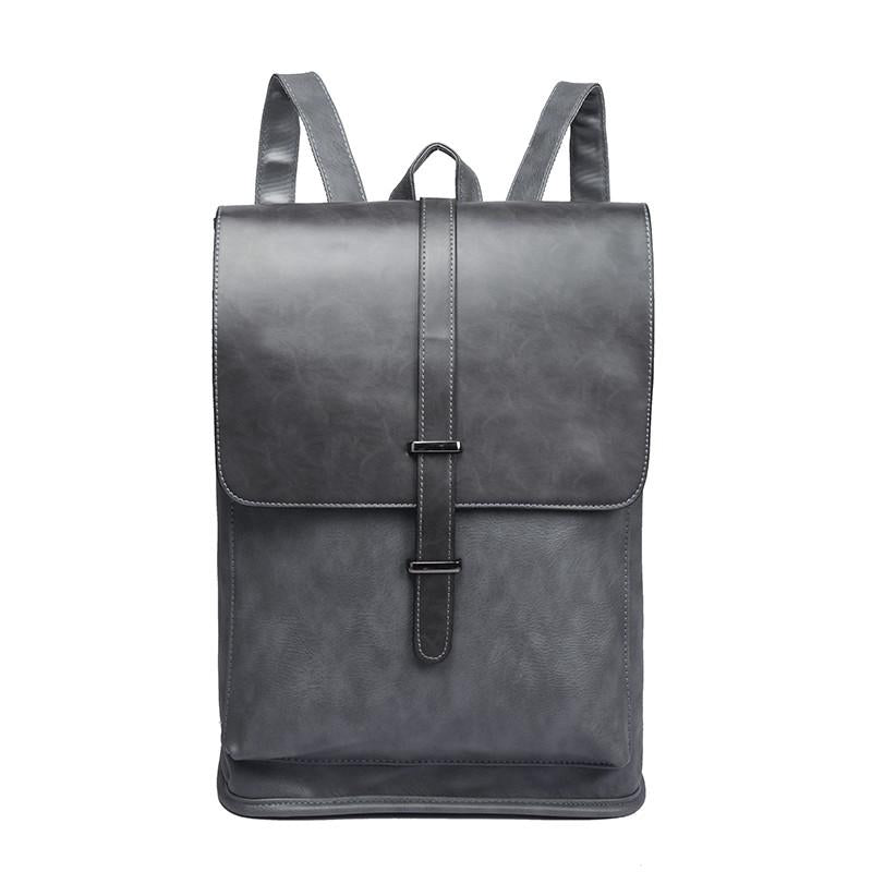 Realaiot Vintage Men Backpack Leather Travel Bagpack School Bag School Bag