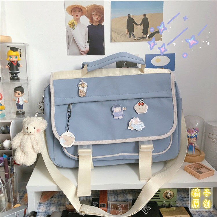 Realaiot Japanese College Style Vintage Schoolbag Female Cute Girl Student Messenger Bag Korean Ins Wind Wild JK Backpack