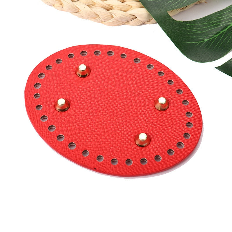Cyflymder new Fashion PU Leather Oval Bag Bottoms Purse DIY Handmade Base Accessories for Knitting Crochet Bag Making