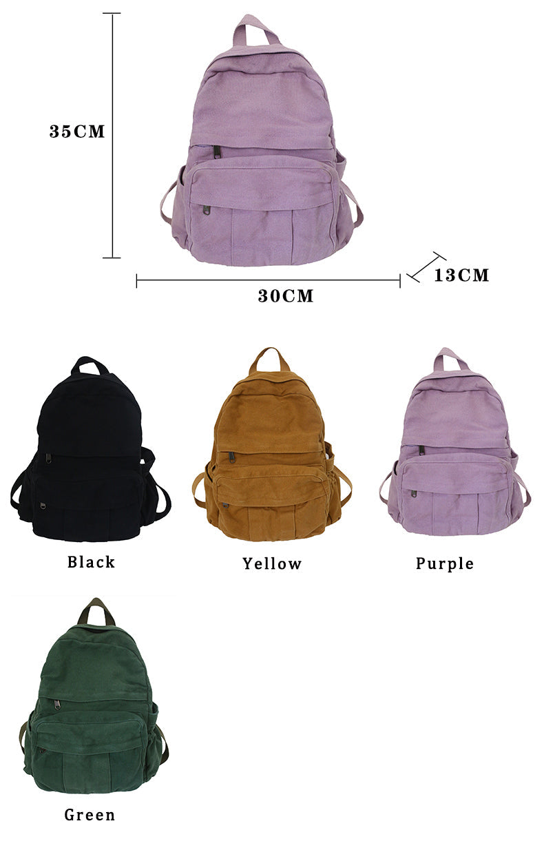 Realaiot Girl Women Backpack School Bag Women's Backpack Student Fashion Canvas Teenager  Daypack Teenage Bagpack Teen Rucksack