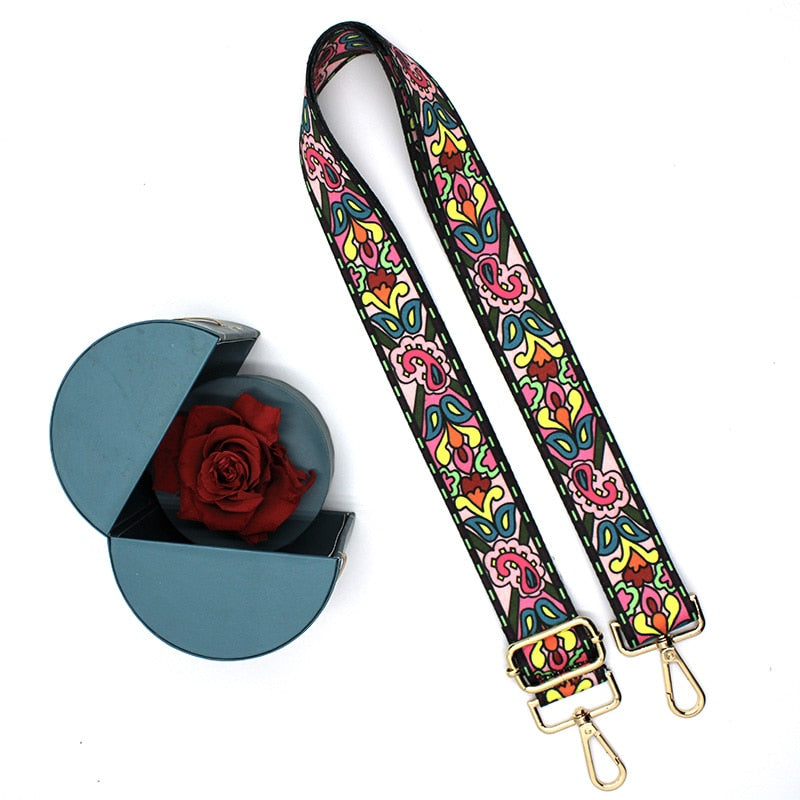 Cyflymder Nylon/Cotton Bag Strap Woman Colored Straps for Crossbody Messenger Shoulder Bag Accessories Adjustable Embroidered Belts Straps