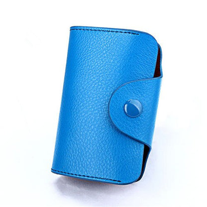 Realaiot 1 Pc Men Card Holder Genuine Leather Business Card Holder Wallet Women Credit Card Case Unisex  Zipper Coin Purse