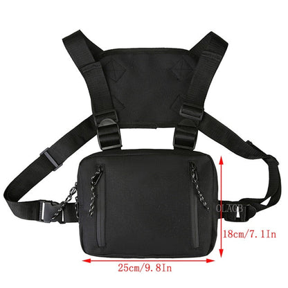 Realaiot Functional Tactical Chest Bag  Fashion Bullet Hip Hop Vest Streetwear Bag Waist Pack Women Black Chest Rig Bag