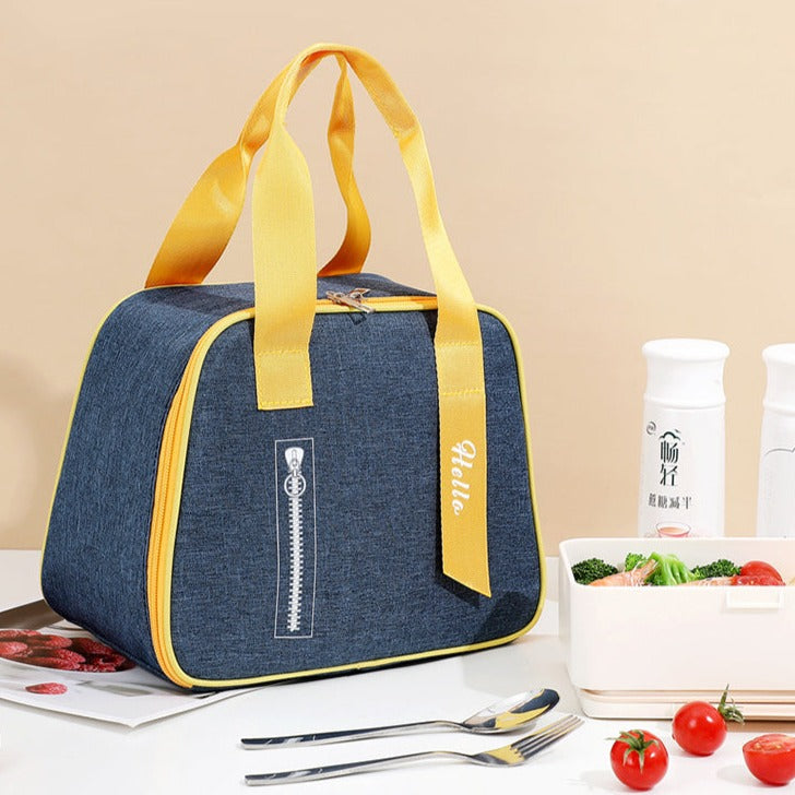 Realaiot Fashion Oxford Cloth Insulated Lunch Bag Portable Thermal Bento Boxes Cooler Bags Food Storage Container for School Picnic