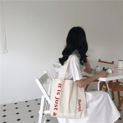 Realaiot 1Pc Women Canvas Shoulder Bag Alice In Wonderland Shopping Bags Students Book Bag Cotton Cloth Handbags Tote For Girls New