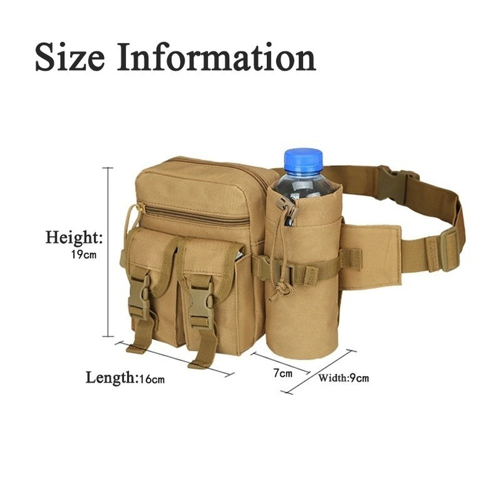 Cyflymder Men's Tactical Casual Fanny Waterproof Pouch Waist Bag Packs Outdoor Military Bag Hunting Bags Tactical Wallet Waist Packs