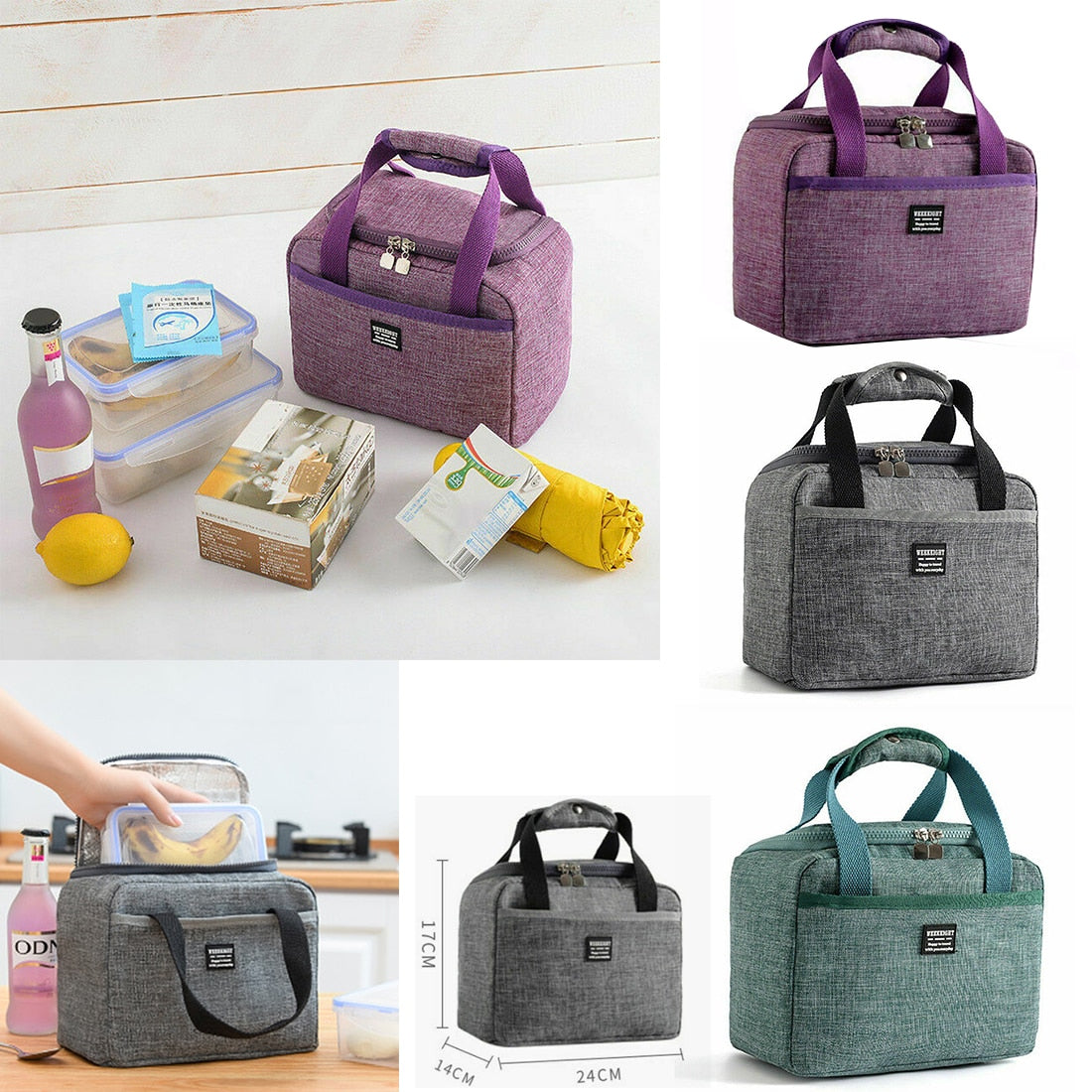 Cyflymder Portable Lunch Bag New Thermal Insulated Lunch Box Tote Cooler Handbag Bento Pouch Dinner Container School Food Storage Bags