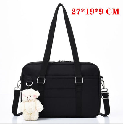 Cyflymder Lovely Japanese School Students Bags JK Bag With Bear Widget Briefcase Bookbag Girly Girl Travel Messenger Bags Shoulder Bags