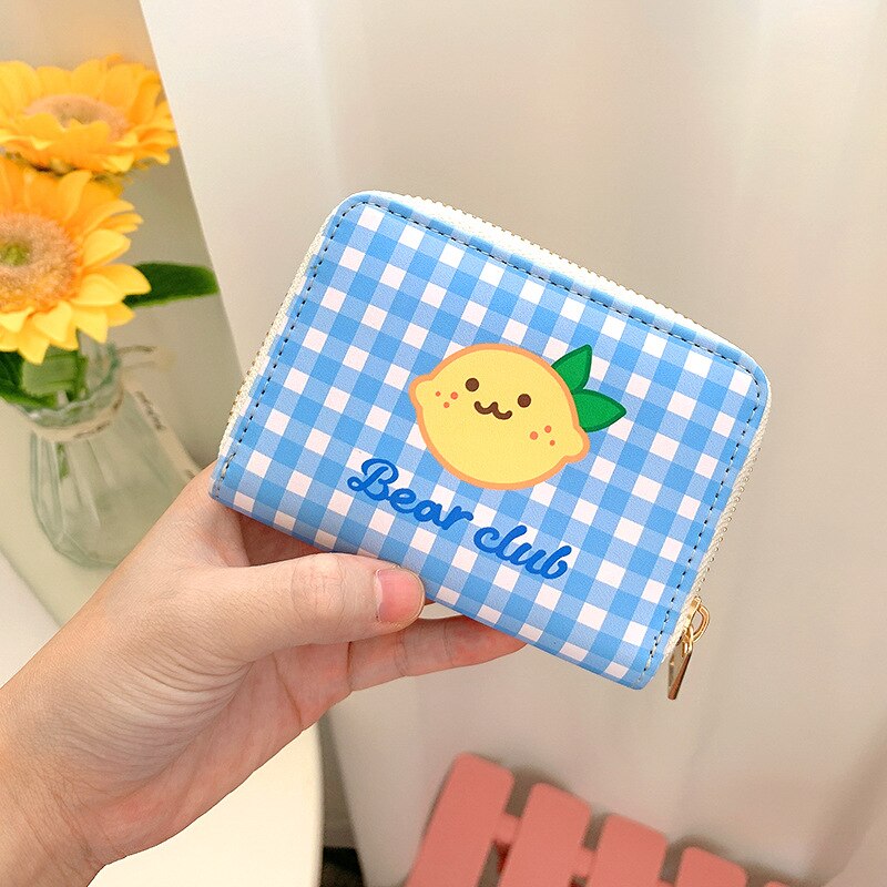 Realaiot Women Short Cute Wallet Korean Cartoon Cute Bear Small Mini Coin Wallet Purse Clutch Card Cash Organizer Money Bag Purse Wallet