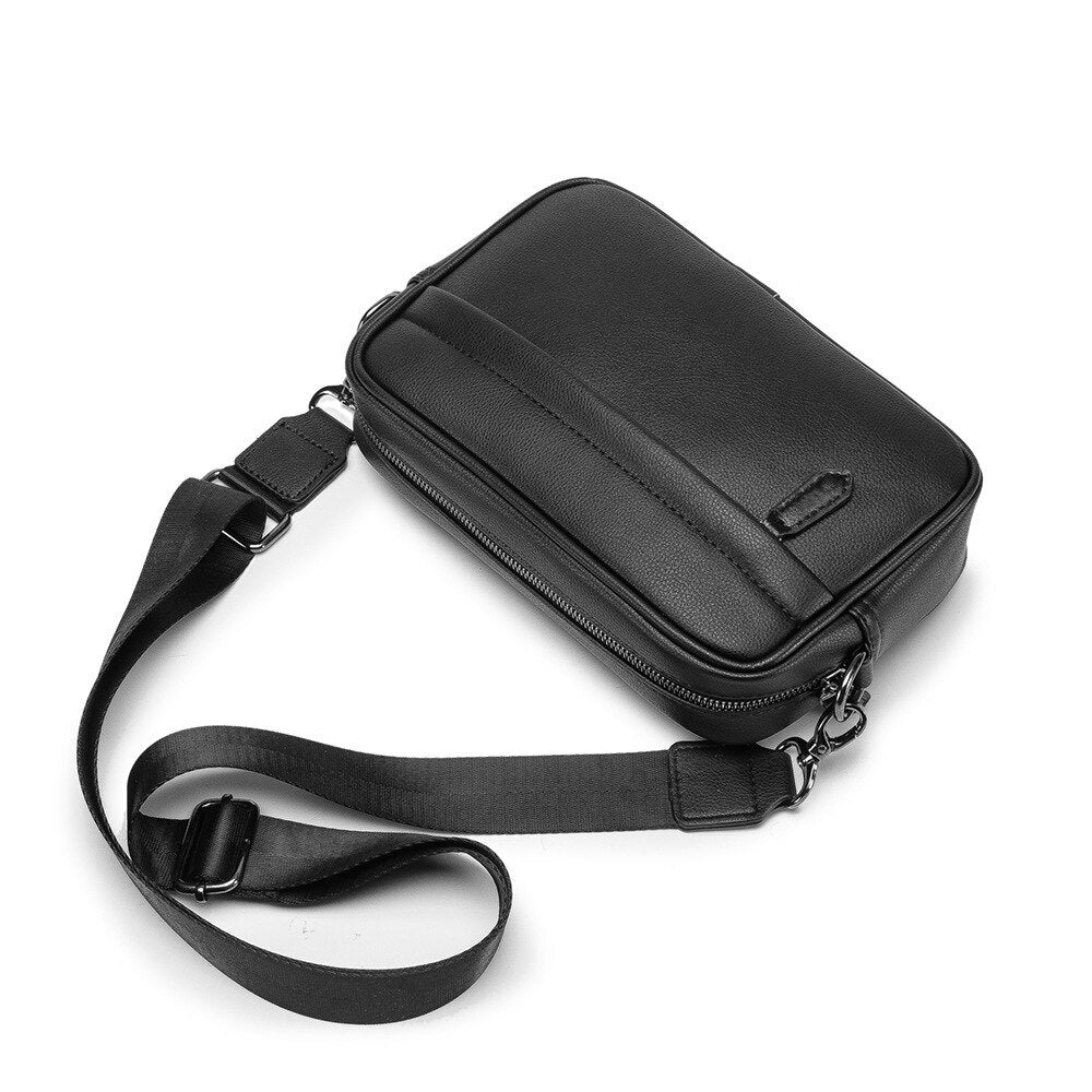 Cyflymder Luxury Brand Design Men Crossbody Bag Casual Solid Messenger Bag Mens Small Shoulder Crossbody Flap Bags Man Phone Handbag Male