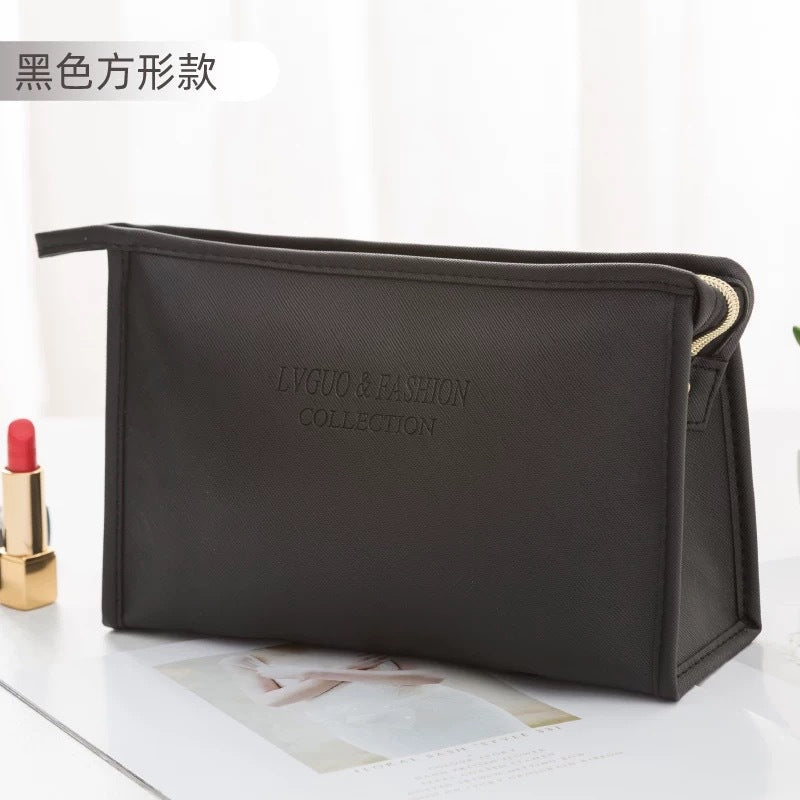 Realaiot 1 Pc  Large Women Cosmetic Bag PU Leather Waterproof  Zipper Make Up Bag Travel Washing Makeup Organizer Beauty Case