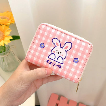 Realaiot Women Short Cute Wallet Korean Cartoon Cute Bear Small Mini Coin Wallet Purse Clutch Card Cash Organizer Money Bag Purse Wallet