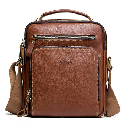 Realaiot Crazy Horse Leather Men's Shoulder Bag Vintage Messenger Bags Men Bolsos Male Crossbody Bags Man's Handbag Sling Bag