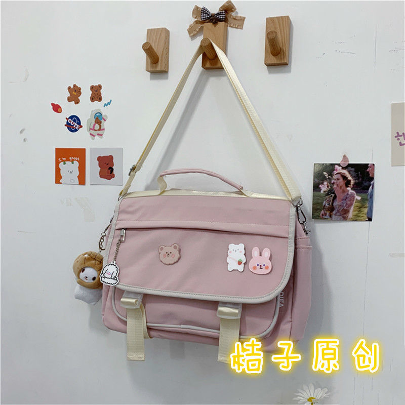 Realaiot Japanese College Style Vintage Schoolbag Female Cute Girl Student Messenger Bag Korean Ins Wind Wild JK Backpack