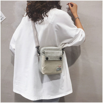 Cyflymder Mini Shoulder Bag Female Small Canvas Fashion Canvas Cross Body Bag Casual Handbag Simple Zipper Purse Coin Bag