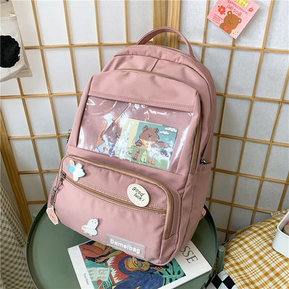 Realaiot Cute Girls ITA Backpack Women Large Capacity Ins Schoolbags for Teens Female Korean Harajuku School Student Bookbag Ladies