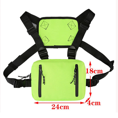 Realaiot Functional Tactical Chest Bag For Woman Fashion Bullet Hip Hop Vest Streetwear Bag Waist Pack Unisex Black Chest Rig Bag ZY948