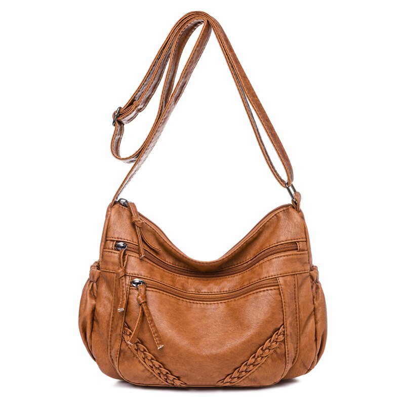 Cyflymder Luxury Shoulder Bags for Women Vintage Messenger Bag Soft Pu Leather Crossbody Bag Brown Leather Handbag Purse