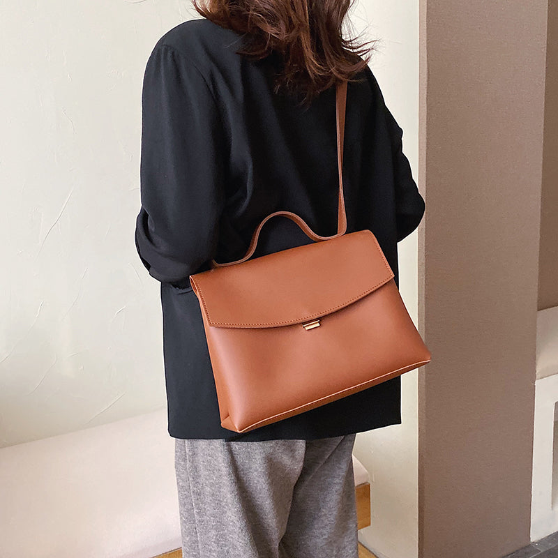 Realaiot Vintage Large Tote bag Winter New High-quality PU Leather Women's Designer Handbag Luxury brand Shoulder Messenger Bag