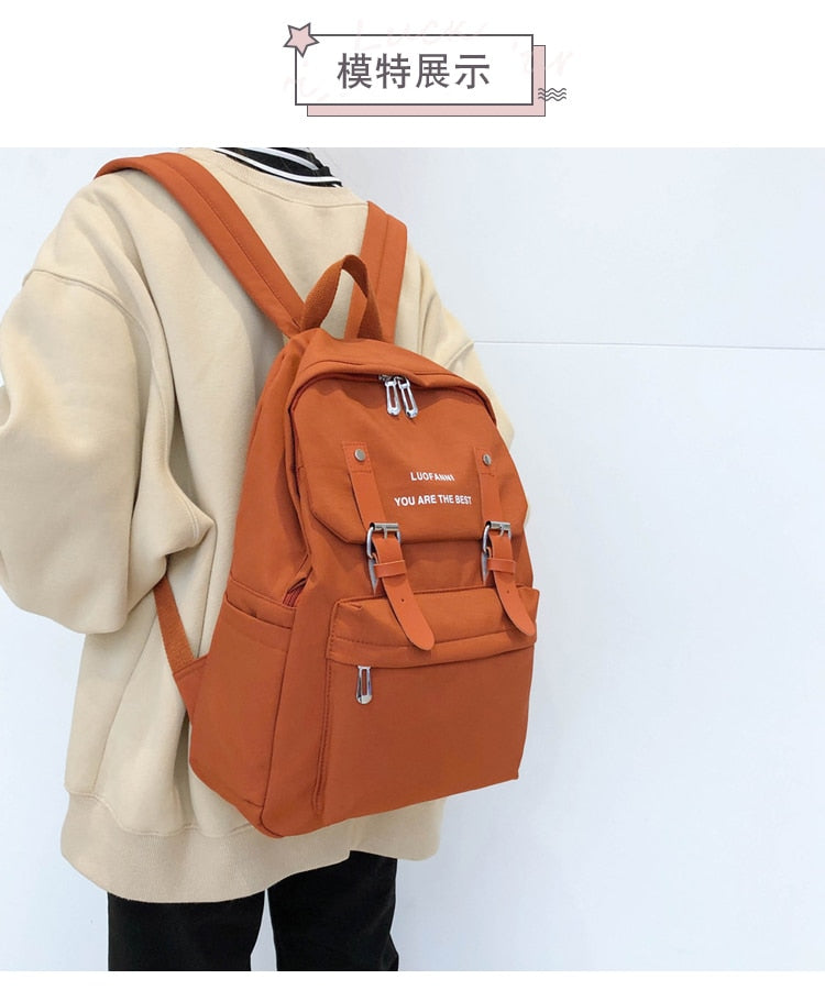 Realaiot Fashion Backpack For Teenager Student Waterproof Women Backpack Nylon Shoulder Bag New Trend Female Bagpack Large School Bags