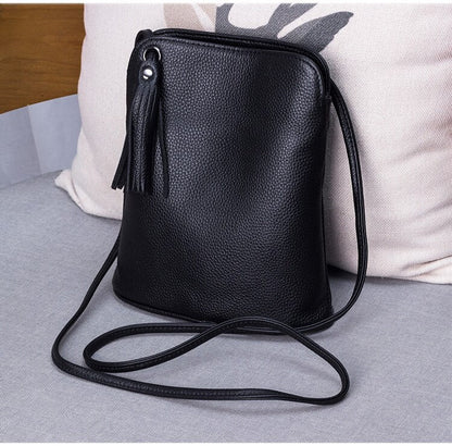 Realaiot Genuine Leather Tassel Shoulder Bag Women Luxury Purse Ladies Small Crossbody Bags Fashion Money Wallets Female Messenger Bag