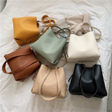 Cyflymder PU Leather Women Bucket Shoulder Bag Brand Luxury Solid Color ladies Handbags Casual Female Crossbody bags bolsas totes