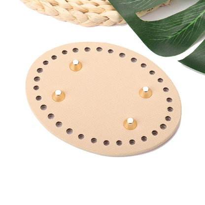 Cyflymder new Fashion PU Leather Oval Bag Bottoms Purse DIY Handmade Base Accessories for Knitting Crochet Bag Making