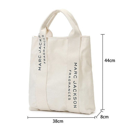 Realaiot 1 Pc Minimalist Letter Black and White Canvas Bag Fashion Large  Shopping  Bag Fabric Reusable Women Shoulder Tote Bag