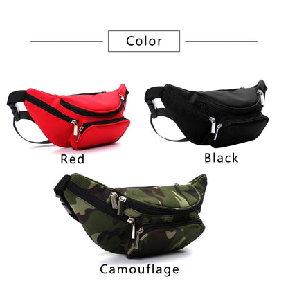 Realaiot  Waterproof Camouflage Fanny Pack For Men Travel Ride Nylon Phone Walking Hip Bum Bag Belt Women Waist Bags