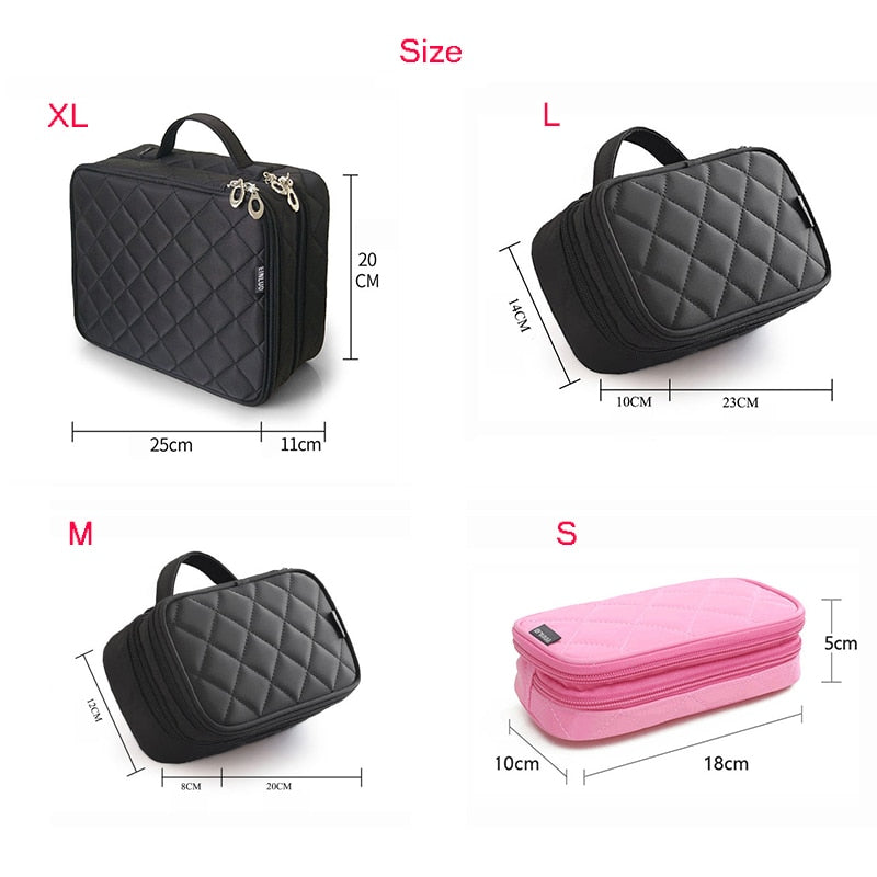 Cyflymder Luxury Designer Women's Toiletry Cosmetic Bag Double Waterproof Beautician Make Up Bags Travel Essential Organizer Beauty Case