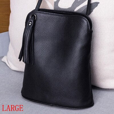 Realaiot Genuine Leather Tassel Shoulder Bag Women Luxury Purse Ladies Small Crossbody Bags Fashion Money Wallets Female Messenger Bag