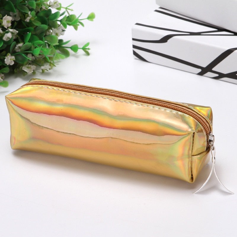 Realaiot 1 Pcs Kawaii Pencil Case Laser girl's heart is simple School Pencil Box Pencilcase Pencil Bag School Supplies Stationery