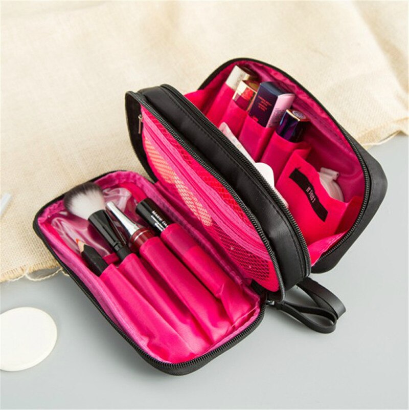 Realaiot 1 pc Solid Cosmetic Bag Korean Style Women Makeup Bag Pouch Toiletry Bag Waterproof Makeup Organizer Case necessaire