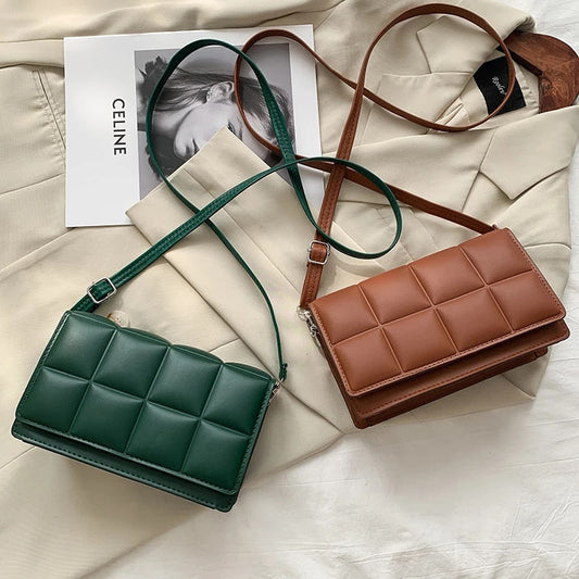 Realaiot Solid Color Fashion Shoulder Handbags Female Travel Cross Body Bag Weave Small PU Leather Crossbody Bags For Women