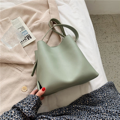 Cyflymder PU Leather Women Bucket Shoulder Bag Brand Luxury Solid Color ladies Handbags Casual Female Crossbody bags bolsas totes