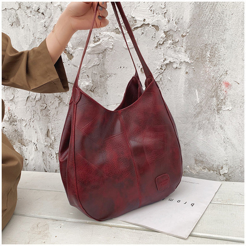 Realaiot Women Bag Designers PU Leather Handbags Women Shoulder Bags Female Luxury Top-handle Bags Fashion Brand Handbag Shopping Packets  Large Capacity