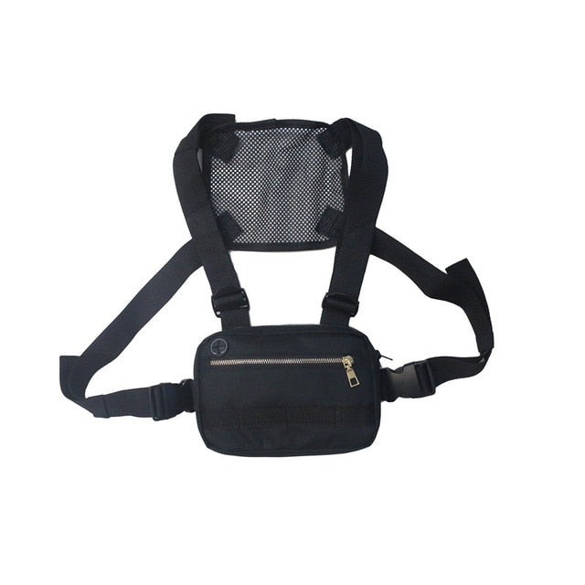 Realaiot Functional Tactical Chest Bag  Fashion Bullet Hip Hop Vest Streetwear Bag Waist Pack Women Black Chest Rig Bag